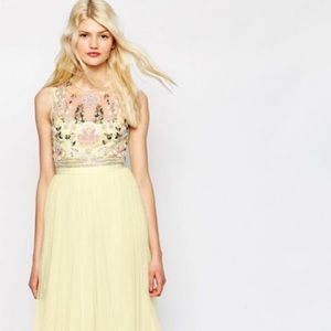 Needle & Thread Foliage Cluster Tulle Midi Dress